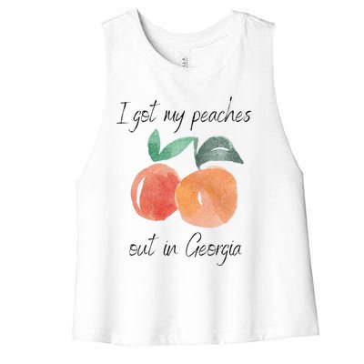 I Got My Peaches Out In Georgia Lyrics Song Funny Fruit Women's Racerback Cropped Tank