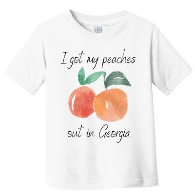I Got My Peaches Out In Georgia Lyrics Song Funny Fruit Toddler T-Shirt