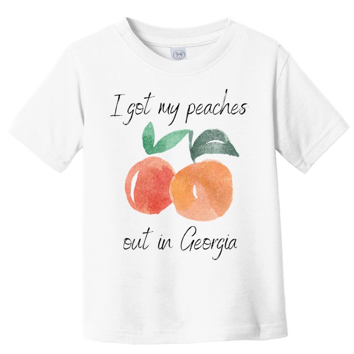 I Got My Peaches Out In Georgia Lyrics Song Funny Fruit Toddler T-Shirt