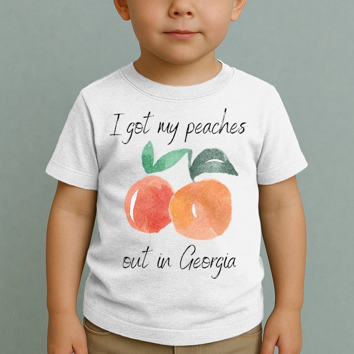 I Got My Peaches Out In Georgia Lyrics Song Funny Fruit Toddler T-Shirt