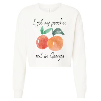 I Got My Peaches Out In Georgia Lyrics Song Funny Fruit Cropped Pullover Crew