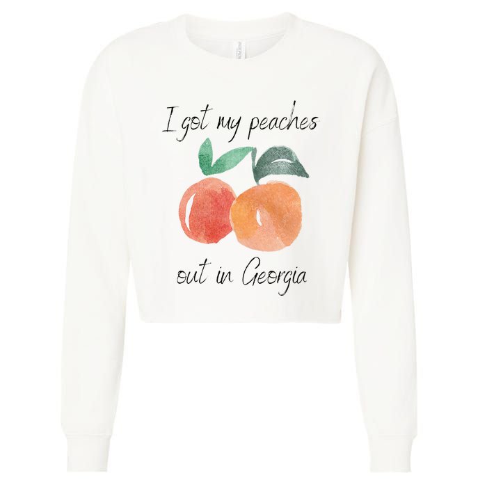 I Got My Peaches Out In Georgia Lyrics Song Funny Fruit Cropped Pullover Crew