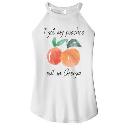 I Got My Peaches Out In Georgia Lyrics Song Funny Fruit Women's Perfect Tri Rocker Tank