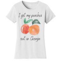 I Got My Peaches Out In Georgia Lyrics Song Funny Fruit Women's T-Shirt