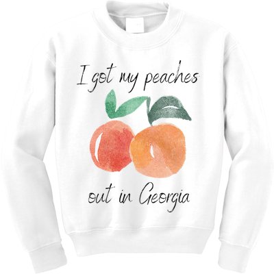 I Got My Peaches Out In Georgia Lyrics Song Funny Fruit Kids Sweatshirt