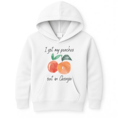 I Got My Peaches Out In Georgia Lyrics Song Funny Fruit Kids Hoodie