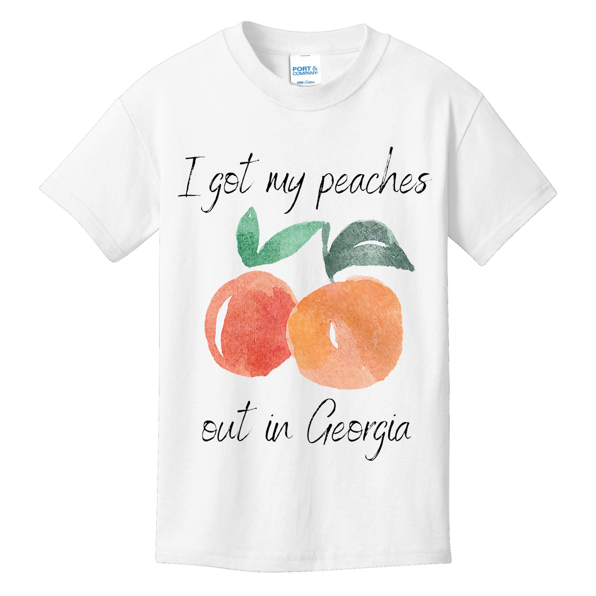 I Got My Peaches Out In Georgia Lyrics Song Funny Fruit Kids T-Shirt