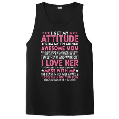 I Get My Attitude From My Freaking Awesome Mom Funny Mothers Great Gift PosiCharge Competitor Tank