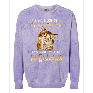 I Get Most Of My Exercise These Day By Shaking My Head Cat Colorblast Crewneck Sweatshirt