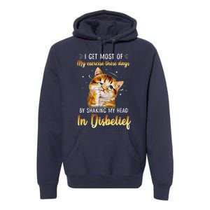 I Get Most Of My Exercise These Day By Shaking My Head Cat Premium Hoodie