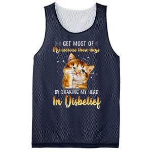 I Get Most Of My Exercise These Day By Shaking My Head Cat Mesh Reversible Basketball Jersey Tank