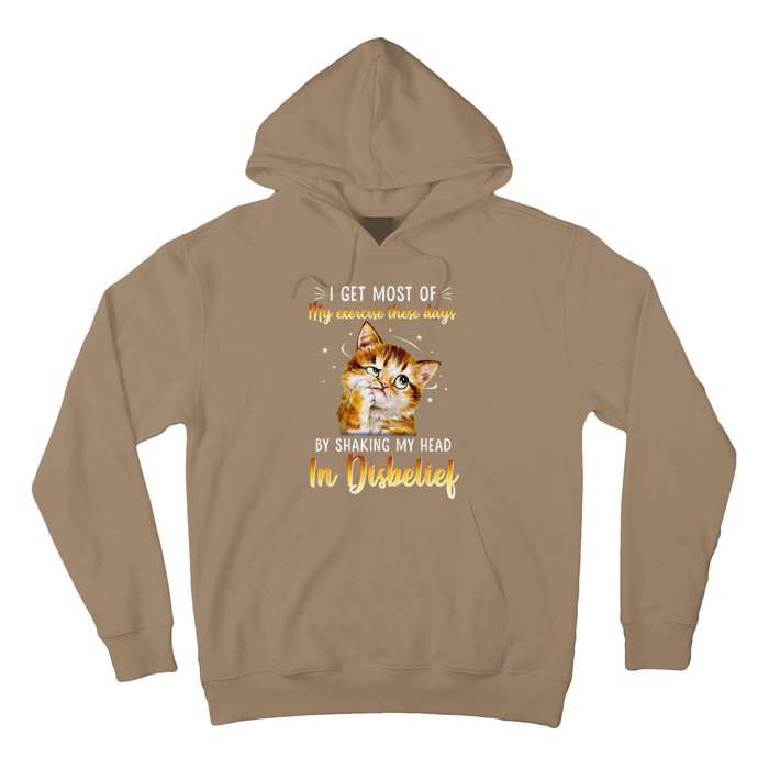 I Get Most Of My Exercise These Day By Shaking My Head Cat Hoodie