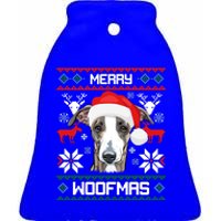 Italian Greyhound Merry Woofmas Christmas Meaningful Gift Ceramic Bell Ornament