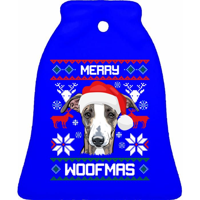 Italian Greyhound Merry Woofmas Christmas Meaningful Gift Ceramic Bell Ornament