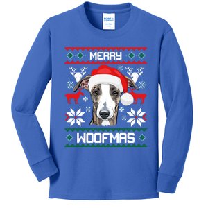 Italian Greyhound Merry Woofmas Christmas Meaningful Gift Kids Long Sleeve Shirt