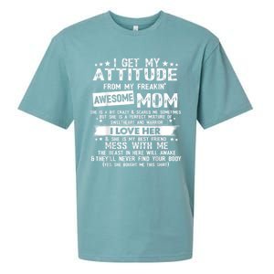 I Get My Attitude From My Freaking Awesome Mom Funny Sueded Cloud Jersey T-Shirt