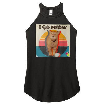 I Go Meow Women’s Perfect Tri Rocker Tank