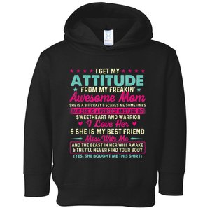 I Get My Attitude From My Freakin Awesome Mom Mother's Day Toddler Hoodie