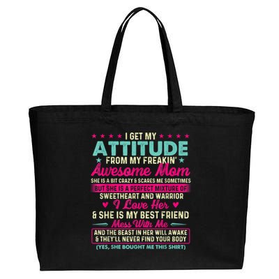 I Get My Attitude From My Freakin Awesome Mom Mother's Day Cotton Canvas Jumbo Tote