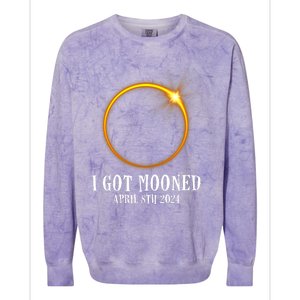 I Got Mooned 4.08.24 Total Solar Eclipse 2024 Colorblast Crewneck Sweatshirt