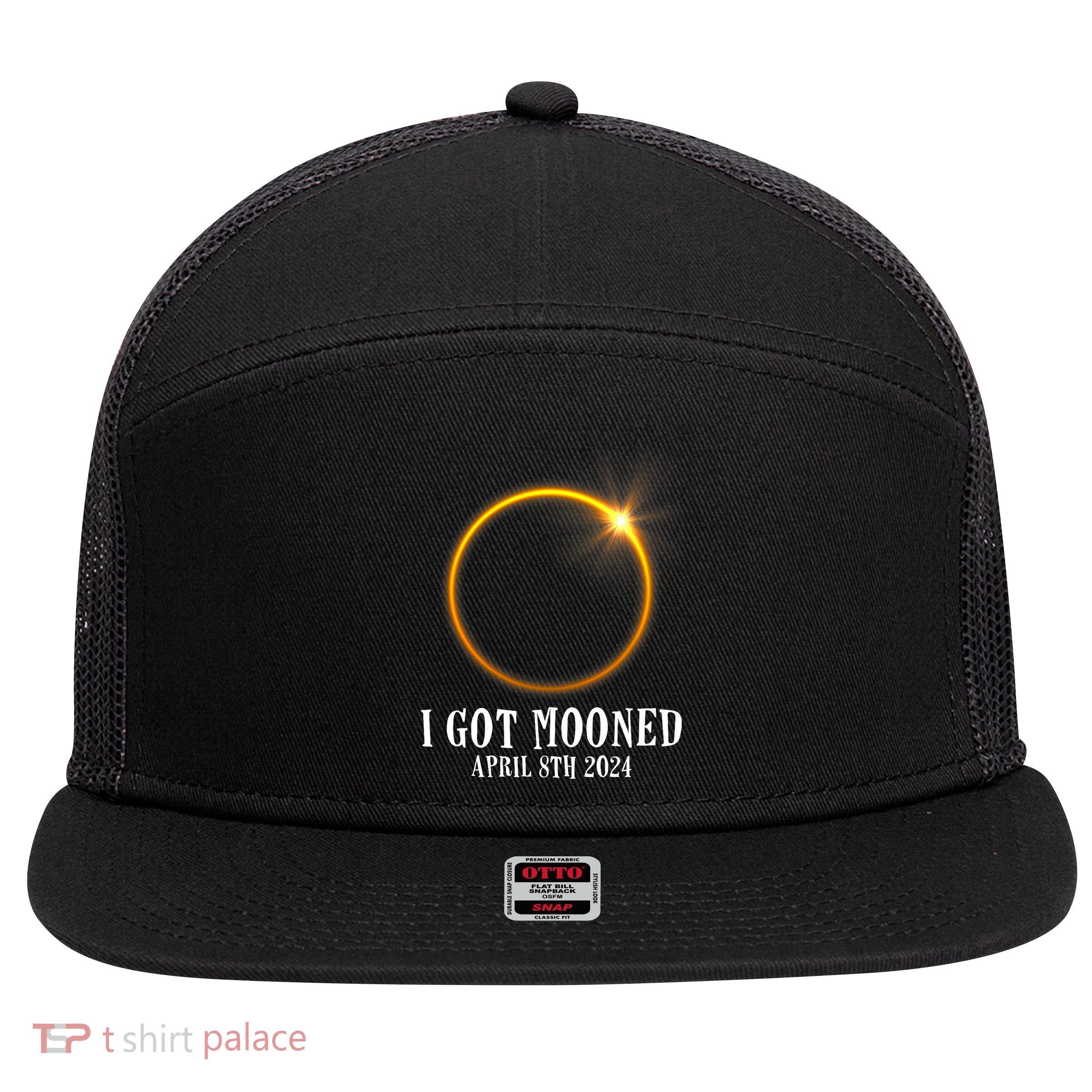 I Got Mooned 4.08.24 Total Solar Eclipse 2024 7 Panel Mesh Trucker Snapback Hat