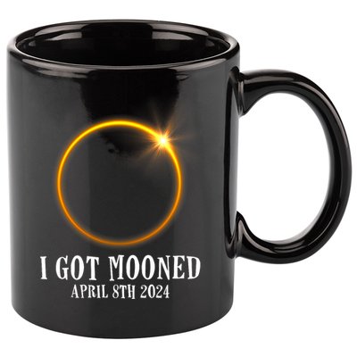 I Got Mooned 4.08.24 Total Solar Eclipse 2024 11oz C Handle Ceramic Mug