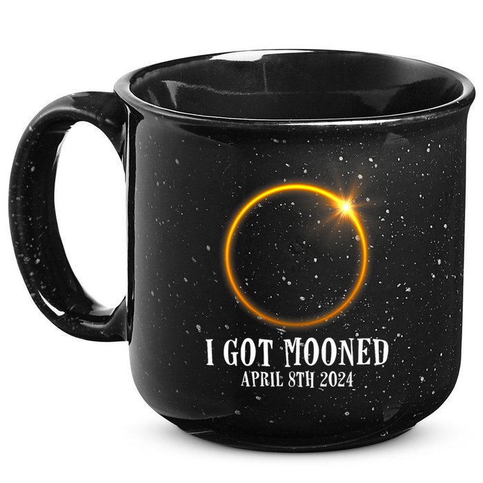 I Got Mooned 4.08.24 Total Solar Eclipse 2024 15oz Campfire Ceramic Mug