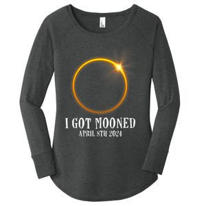 I Got Mooned 4.08.24 Total Solar Eclipse 2024 Women's Perfect Tri Tunic Long Sleeve Shirt