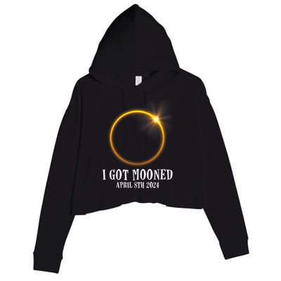 I Got Mooned 4.08.24 Total Solar Eclipse 2024 Crop Fleece Hoodie
