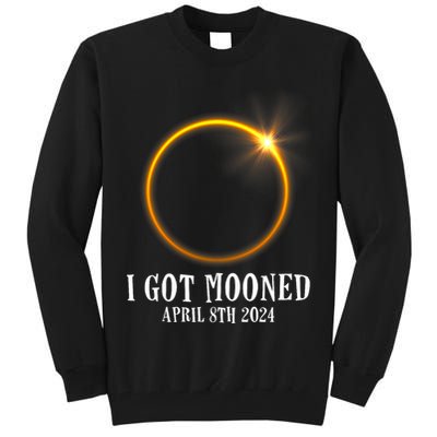 I Got Mooned 4.08.24 Total Solar Eclipse 2024 Tall Sweatshirt