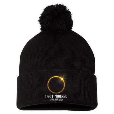 I Got Mooned 4.08.24 Total Solar Eclipse 2024 Pom Pom 12in Knit Beanie