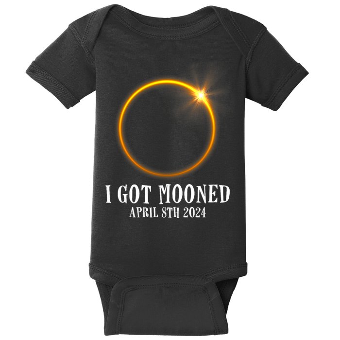 I Got Mooned 4.08.24 Total Solar Eclipse 2024 Baby Bodysuit
