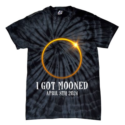 I Got Mooned 4.08.24 Total Solar Eclipse 2024 Tie-Dye T-Shirt