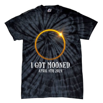 I Got Mooned 4.08.24 Total Solar Eclipse 2024 Tie-Dye T-Shirt