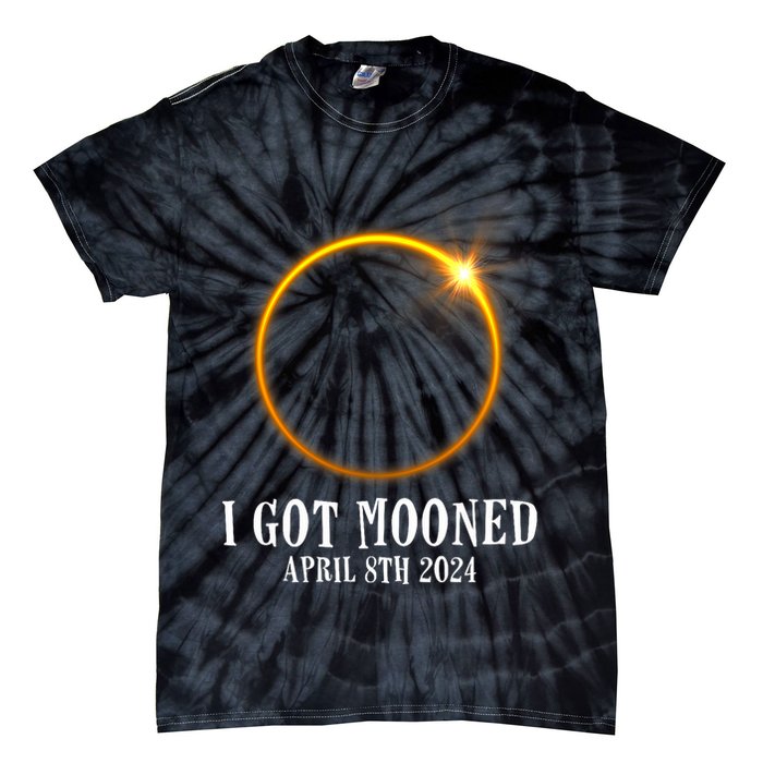 I Got Mooned 4.08.24 Total Solar Eclipse 2024 Tie-Dye T-Shirt
