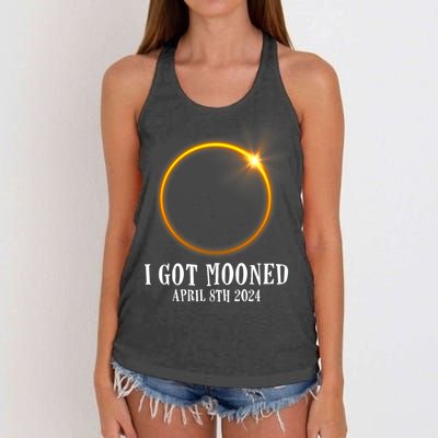 I Got Mooned 4.08.24 Total Solar Eclipse 2024 Women's Knotted Racerback Tank