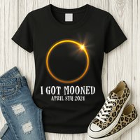 I Got Mooned 4.08.24 Total Solar Eclipse 2024 Womens T-Shirt
