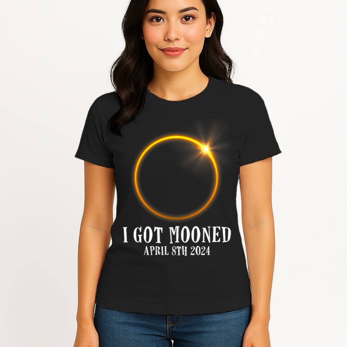 I Got Mooned 4.08.24 Total Solar Eclipse 2024 Womens T-Shirt