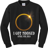 I Got Mooned 4.08.24 Total Solar Eclipse 2024 Kids Sweatshirt