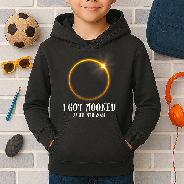 I Got Mooned 4.08.24 Total Solar Eclipse 2024 Kids Hoodie
