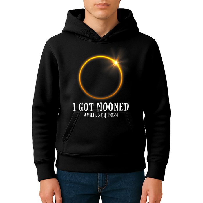 I Got Mooned 4.08.24 Total Solar Eclipse 2024 Kids Hoodie