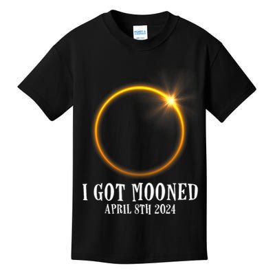 I Got Mooned 4.08.24 Total Solar Eclipse 2024 Kids T-Shirt