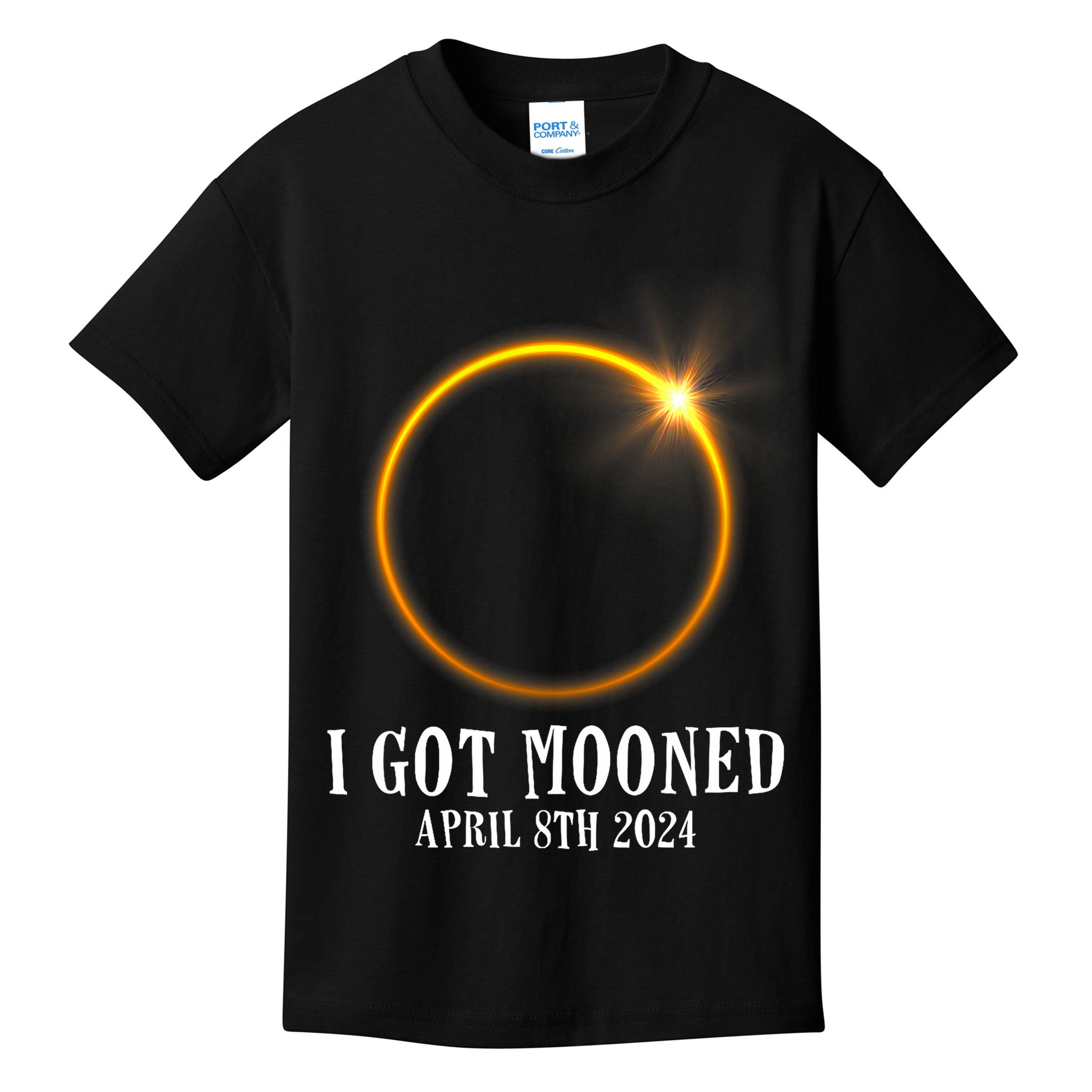 I Got Mooned 4.08.24 Total Solar Eclipse 2024 Kids T-Shirt