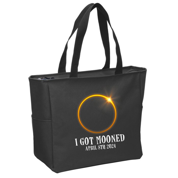 I Got Mooned 4.08.24 Total Solar Eclipse 2024 Zip Tote Bag