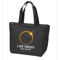 I Got Mooned 4.08.24 Total Solar Eclipse 2024 Zip Tote Bag