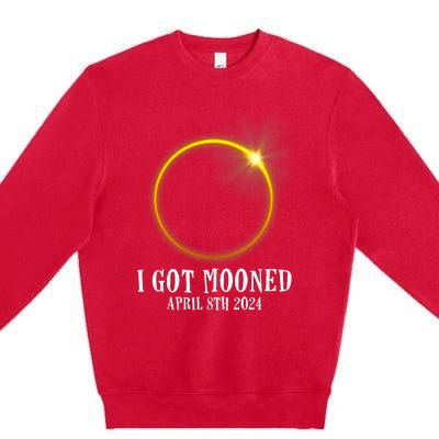 I Got Mooned 4.08.24 Total Solar Eclipse 2024 Premium Crewneck Sweatshirt