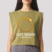 I Got Mooned 4.08.24 Total Solar Eclipse 2024 Garment-Dyed Women's Muscle Tee