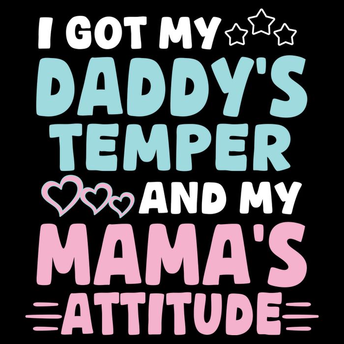I Got My DaddyS Temper And My MamaS Attitude Drawstring Bag