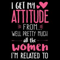 I Get My Attitude From Women In My Life Sassy Button