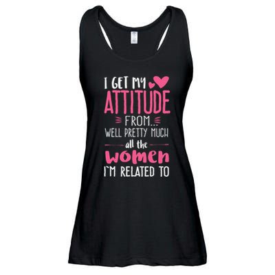 I Get My Attitude From Women In My Life Sassy Ladies Essential Flowy Tank